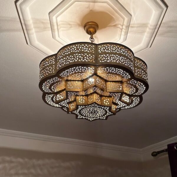 Ornate Brass Pendant Light – Moroccan Style