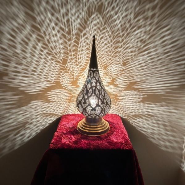 Handcrafted Brass Table Lamp – Moroccan Touch