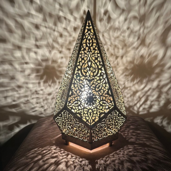 Handcrafted Brass Table Lamp – Moroccan Touch