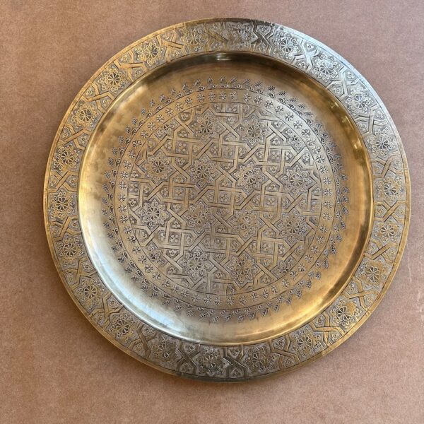 Moroccan Tea Table in Hammered Brass – Artisan Made