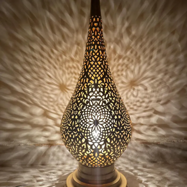 Handcrafted Brass Table Lamp – Moroccan Touch
